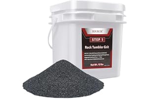 HDURCIR 12 lbs Rock Tumbler Grit for Step 1 Tumbling Stones, Tumbler Media Grit,Rock Polishing Grit Media, Works with Any Rock Tumbler, Rock Polisher, Stone Polisher,COARSE 60/90 Silicon Carbide Grit