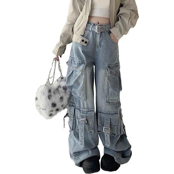 Unisex Multi-Pocket Baggy Jeans Street Cargo Y2k Harajuku