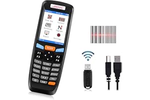 1D Wireless Bar Code Scanner, JRHC Laser Barcode Scanner Inventory Scanner Reader with Screen Data Collector Portable Reader Scan Gun Cordless for Store, Supermarket, Warehouse, Library, Medical