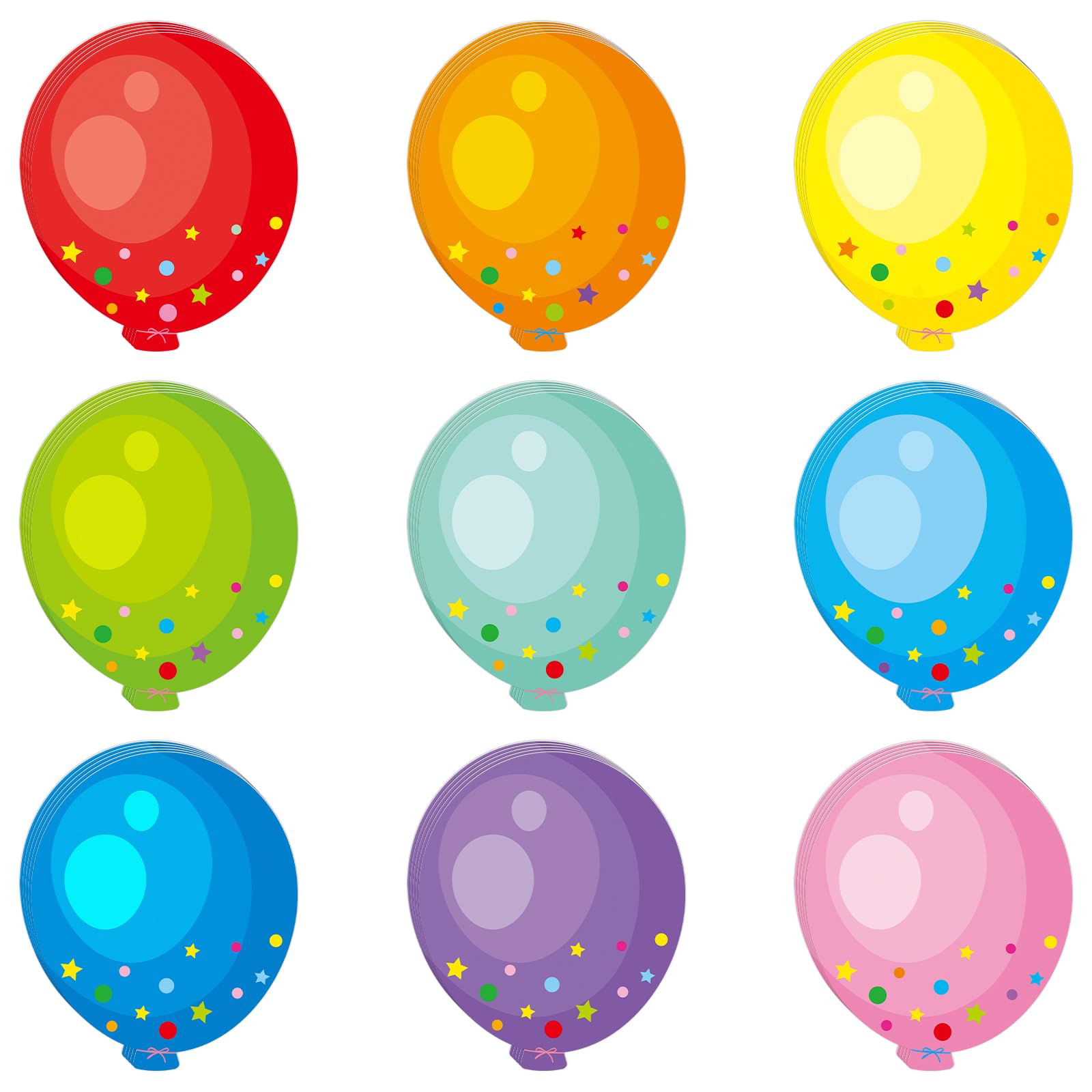 Photo 1 of 45 Pcs Colorful Balloon Cutouts Assorted Color Paper Balloon Cutouts for Bulletin Board Birthday Classroom Decoration Paper Die Cuts for DIY Kids Projects Craft School Party Décor