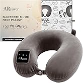 ARniwer Bluetooth Music U Shaped Neck Pillow Wireless Bluetooth Speaker Memory Foam Suitable Airplane,Bus,Train,Car,Office,and Outdoor Camping The Best Travel Essentials. (Dark Gray)