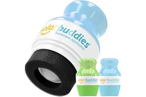 Solar Buddies Sunscreen Applicator - Full Green & Blue Duo- BPA-Free Refillable Roll on Sponge Sunscreen,Suncream & Lotion Applicator For Kids,Adults & Families Holds 3.4fl oz,Perfect Size for Travel