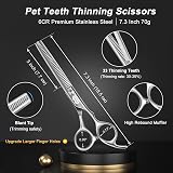 CIICII 7 Inch Dog Grooming Scissors Kit with Safety Round Tip (Silver) view 4