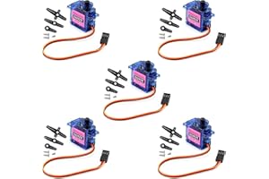 Geekstory 5pcs 360 Degree SG92R 9g Micro Servo Motor Mini Small Analog Servos Motor Metal Gear for Arduino RC Remote Control 