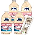 Juice White Cranberry Drink 64 fl oz Plastic Bottles 4 + 15 Sugarcane Compostable Biodegradable 7" Length Individual Wraped Straws by KOOL8SHOP Infinite Deals