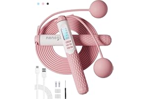 nonogo Cordless Jump Rope with Counter for Fitness - Adjustable Smart Skipping Rope For Men Women Kids Outdoor Speed Boxing Crossfit Workout Exercise Cardio