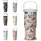 30 oz Dachshund Tumbler with Handle and Flip Straw, Dog Stainless Steel Insulated Cup with Lid and Straw,Travel Coffee Mug Water Bottle,Christmas Birthday Mothers Day Gifts for Women Animal Lovers
