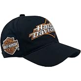 Harley-Davidson Men's Embroidered H-D Curved Bill Adjustable Baseball Cap- Black