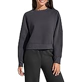 G4Free Flurrylux Women's Cropped Crewneck Sweatshirts Fleece Lined Loose Fit Pullover Fall Clothes Casual Tops