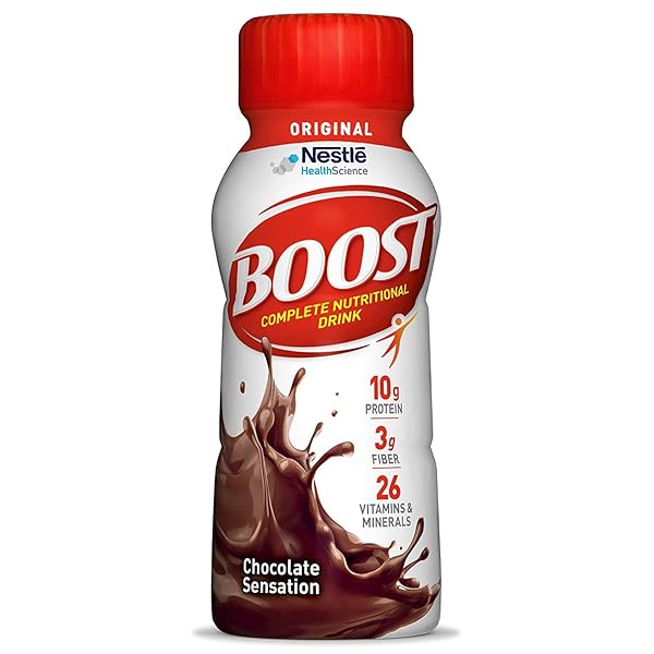 BOOST ORIGINAL READY TO DRINK NUTRITIONAL DRINKS, RICH CHOCOLATE, 8 FL OZ BOTTLES (PACK OF 24)
