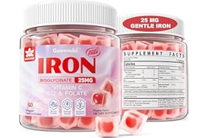 LILICARE Vegan Iron Gummies Supplement for Women plus Vitamin C 100mg, Beet Root, Vitamin B12, Folate for Iron Deficiency, Anemia, Energy Boost, Sugar Free Gentle Iron, Non-Constipating, No After Taste, 60 Cts