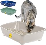 Cat Centre Grey Jumbo Open Cat Litter Tray 56cm XL Open Top Pan