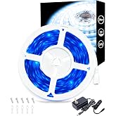 Aalnfe Blue Led Lights Strip Indoor Rope Lights Easy DIY Cuttable Strip Lights for Fish Tank Bar Room Bathroom Living Room Kitchen Ceiling Wall Vanity Mirror Decor
