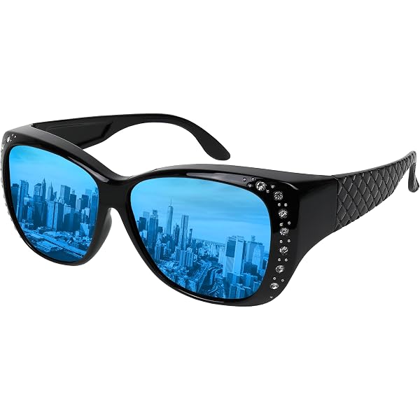 Rhinestone Anti Glare Polarized Sunglasses Worn Fit Over Rx  display picture 2