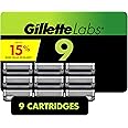 GilletteLabs Razor Blade Refills, Ultimate Precision Trimmer, 5 Bladed Razor Refills, Compatible with Exfoliating Bar and Heated Razor, 9 Refills