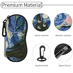 Hion Eyeglass Case Sunglasses Soft Pouch with Belt