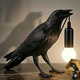 OVANUS Crow Lamp Gothic Decor, Raven Table Night Light with Adjustab | Dark Academia Aesthetic Lamp for Bedroom, Halloween Black Bird Lamp, Unique Gift Brightness