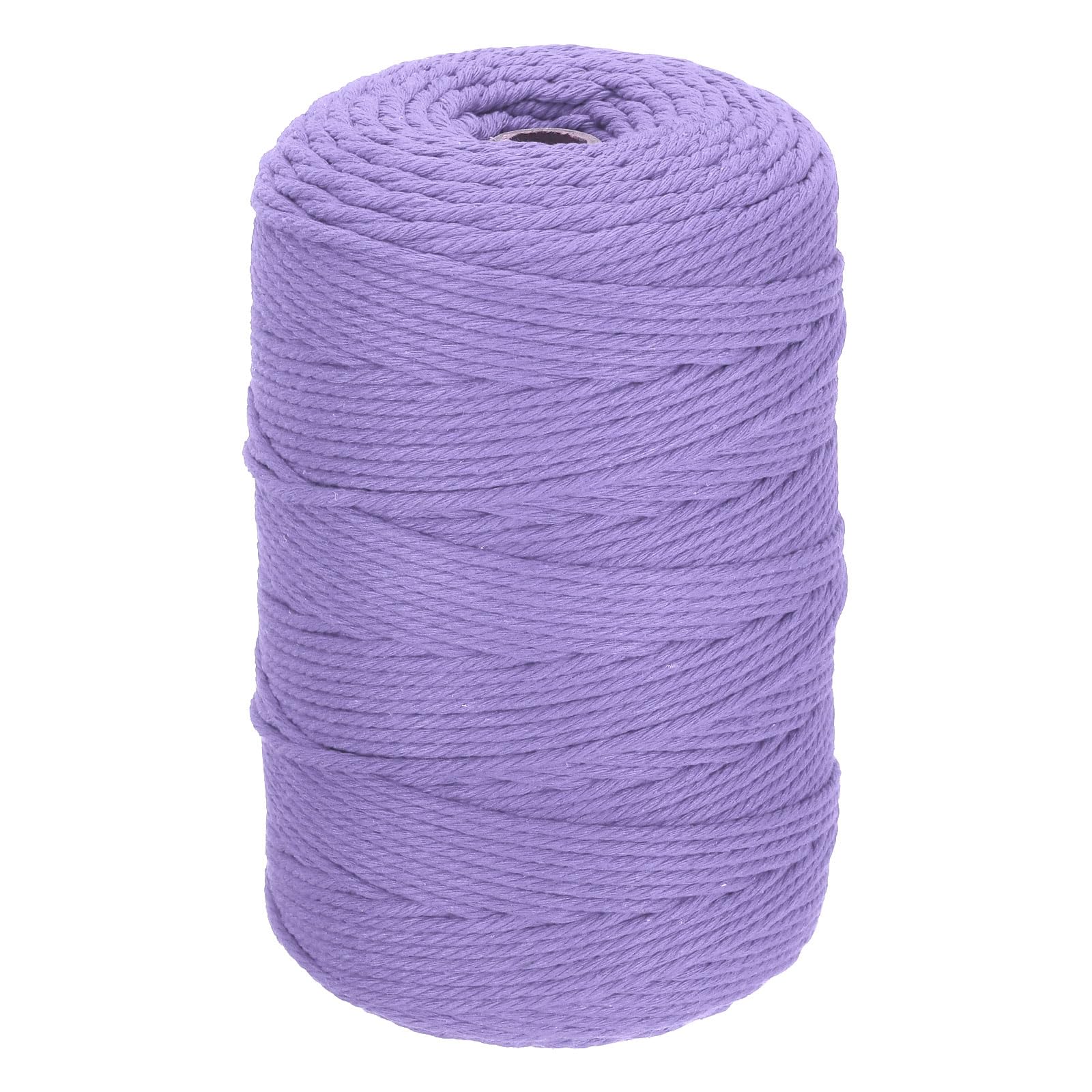 DMiotech 3mm x 300M (328 Yard) Light Purple Natural Cotton Macrame Rope, Wall Hanging Handmade Single Strands Twisted Macrame Cotton Cord for Plant Hangers, Gift Wrapping Wedding
