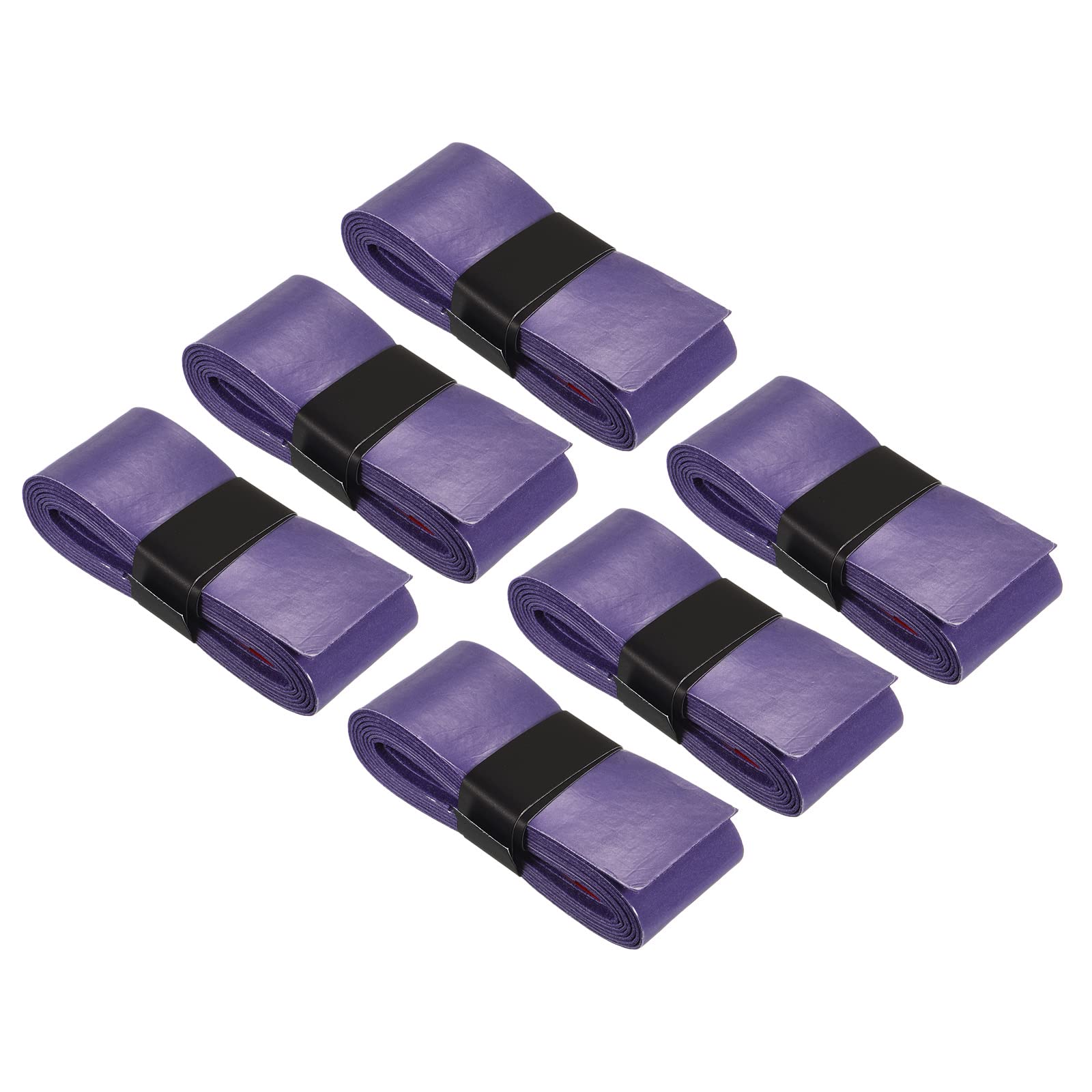 PATIKIL 43.3" Tennis Racket Grip Tape, 6 Pack PU Overgrip Stretchy Non-Slip Absorb Sweat for Badminton Fishing Rod, Purple