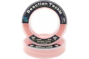 Reaction Tackle 100% Pure Fluorocarbon Fishing Line - High Strength, Abrasion-Resistant, Fast-Sinking, Virtually Invisible, with Added Sensitivity - Ideal for Saltwater and Freshwater Leader Line