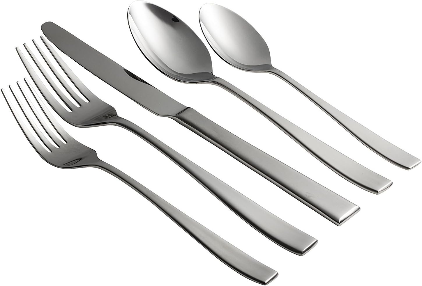 Jaf Gifts 60 Piece Flatware Set With Silver Sandblast Finish - Stainless Steel Cutlery Service For 12 With Soup Spoon, Teaspoon, Dinner Knife, Dinner And Salad Fork
