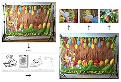 7X5ft Easter Photography Background Colorful Eggs