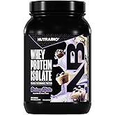 NutraBio 100% Whey Protein Isolate Protein Powder, 25g Protein with Complete Amino Acid Profile, Non-GMO, Soy & Gluten Free, Low Carb, Low Calorie Whey Protein Powder, Blueberry Muffin, 2 Lbs