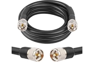 MOOKEERF 6FT KMR400 UHF CB Coax Cable - PL259 Male to Male Coaxial Low Loss UHF Cable for HAM, VHF Radio, SWR Meter, Antenna Analyzer