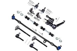 SCITOO 12Pcs Front Upper Lower Ball Joints Outer Inner Tie Rod Ends Center Link Suspension Sway Bar Links Idler Arm fit 1989 1990 1991 1992 1993 1994 1995 for Toyota Pickup RWD