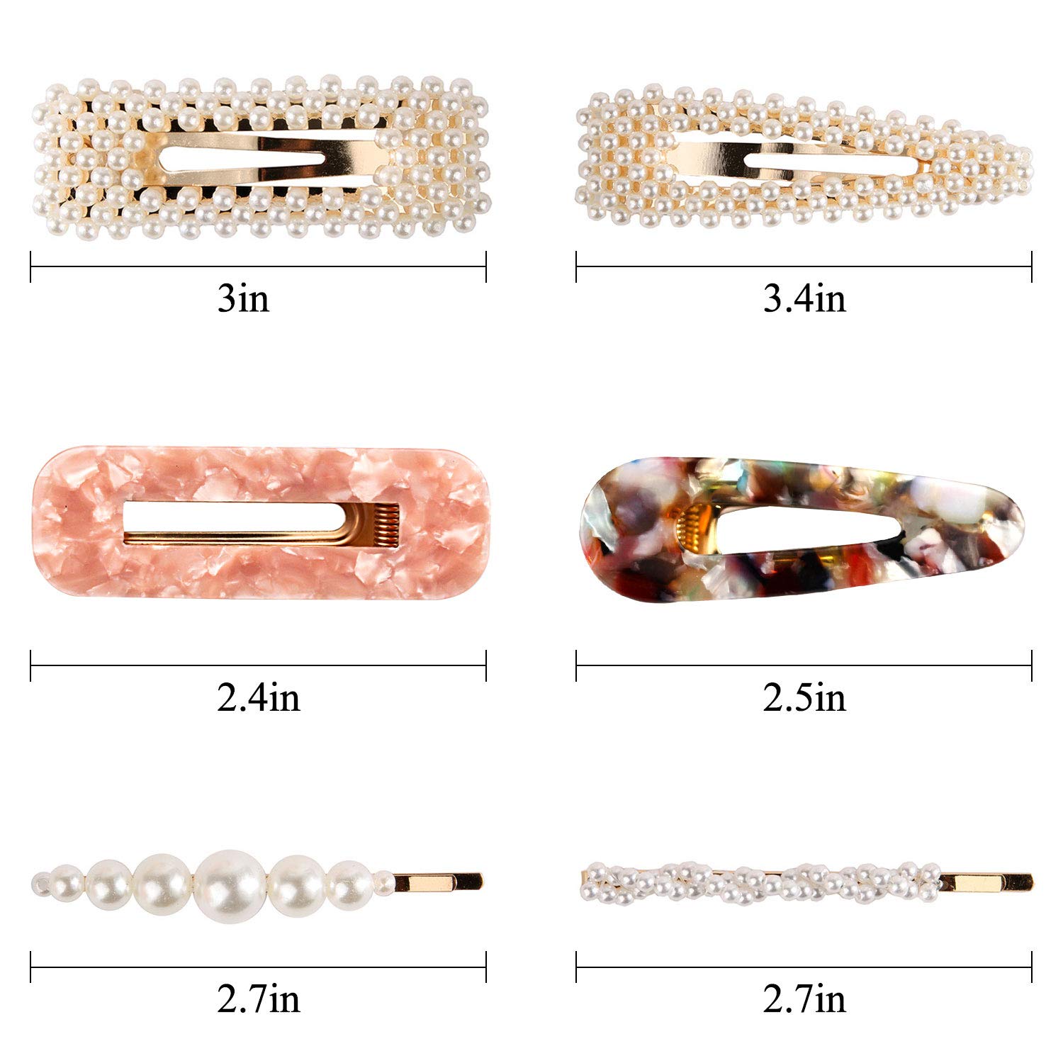 Langwolf Hair Clips for Women Girls, Styling Acrylic and Pearls Hair Barrettes for Ladies Short, Medium, Long, Braids Hair Decorations : Beauty
