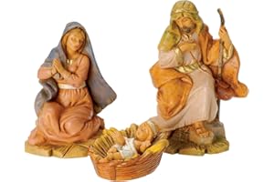 Fontanini by Roman Inc., Centennial Holy Family, 5" Holy Family Collection, Nativity Figure and Accessories, Hand Sculpted and Painted