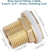 CTDMJ 3/4 Inch Brass Outdoor Tap Kit Water Butt Outlet Adapter Red view 3