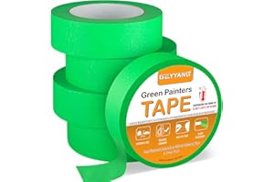 G GEYYANG GEYYANG Automotive Masking Tape - Heat Resistant Green Painters Tape for Auto Body Spray Painting, Multi-Surface Painters Tape for DIY, Labeling, Art, Car, 1.41 inch x 55 Yards, 5 Rolls