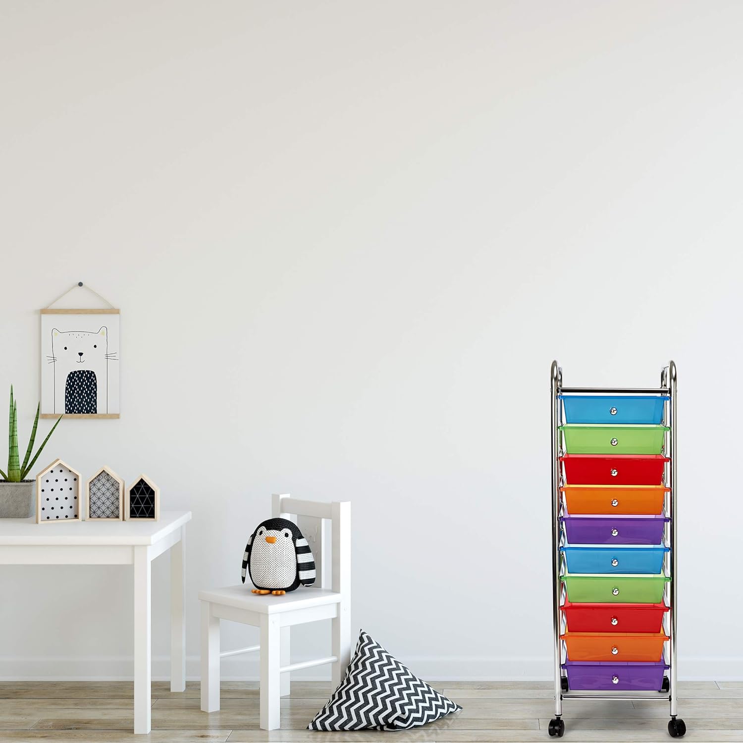 Seville Classics 10-Drawer Organizer Cart, Multi Color: Home & Kitchen