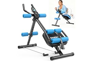 EPHESPORT Multifunctional Ab Machine, Crunch & Sit-Up Core Trainer for Stomach & Ab Workout, Adjustable & Foldable Exercise Equipment, Knee/Back Support, Full Body Workout for Home Gym