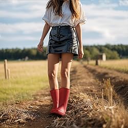 HISEA Women Rubber Boots Waterproof Wide Calf Rain