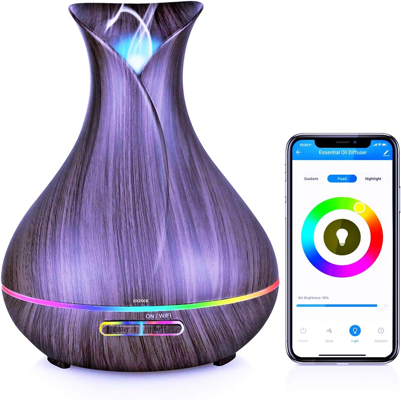 Alexa WiFi Essential Oil Diffuser for Aromatherapy, 400ml Smart Aroma Diffuser Humidifier, Timer & Schedule, 2 Mist Modes & 7 Light Colors, Alexa & Google Home Control Fragrance Oil Diffuser