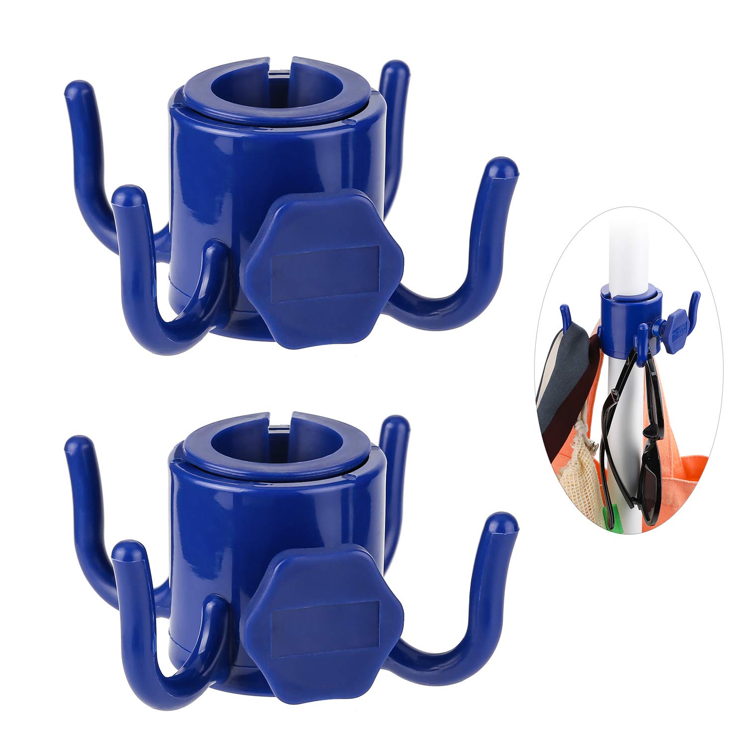 Made Of Durable Polypropylene Material 2 Pcs Blue Beach Umbrella