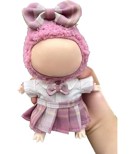 La Bubu Adorable Crochet Sweater Set For Labubu Dolls - 3 Piece Pink Outfit With No Doll Included Miniature Doll Outfits