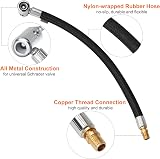 Yoicn Lth 30cm Tyre Pump Hose with Valve Adaptors Universal Schrader view 3