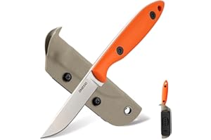 Omesio EDC Small Fixed Blade Knife with Kydex Sheath, DC53 Steel G10 Handle Full Tang Survival Tactical Knife for Men Women Outdoor Camping Bushcraft Hunting Knife