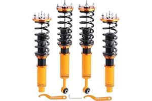 ZYAUTO Coilovers for Honda Accord 1998-2002, for Acura CL 2001-2003, for Acura TL 1999-2003, Spring Shock Absorber, 24 Levels Damping Adjustable Coilovers Suspension Kit Coil Struts, Lowering Kit Gold