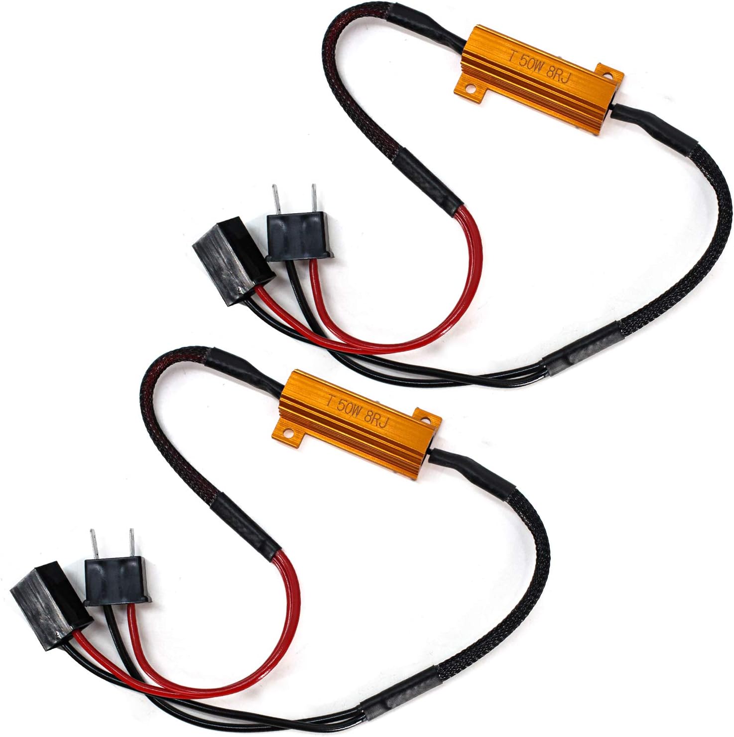 yuangu 50w 8ohm h7 led load resistors connector led resistors decoder for car headlight canbus error free plug and play anti flicker computer warning