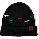 BAOPLAYKIDS Toddler Knitted Beanie Boys Cute Embroidery Hat Baby Kids Cuffed Skull Caps for Winter Autumn