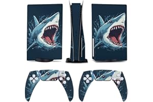 AoHanan Shark Blue Big Mouth 5 Skin Controller Accessories Cover Skins Anime Vinyl Cover Sticker Full Set for 5 Disc Edition