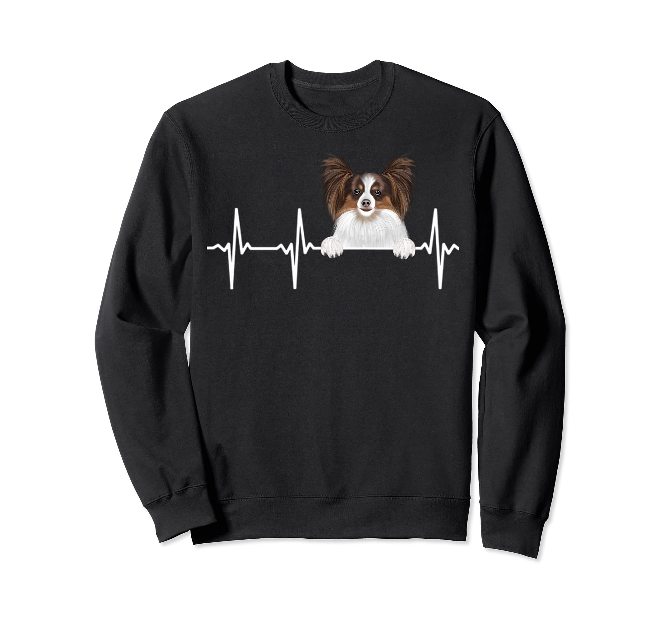 Funny Dog Heartbeat For Papillon Lovers Sweatshirt
