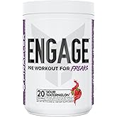 FINAFLEX Engage Pre Workout, Sour Watermelon - Train Harder, Longer & Stronger - Includes Creatine, Beta-Alanine, Alpha GPC, Citrulline & Caffeine - 20 Servings
