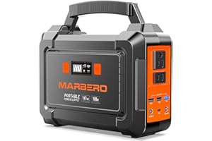 Portable Power Station 100W MARBERO Camping Solar Generator 167Wh Power Bank with AC Outlet 110V with Multi-Output LED Flashlights for CPAP Home Camping Hurricane Emergency