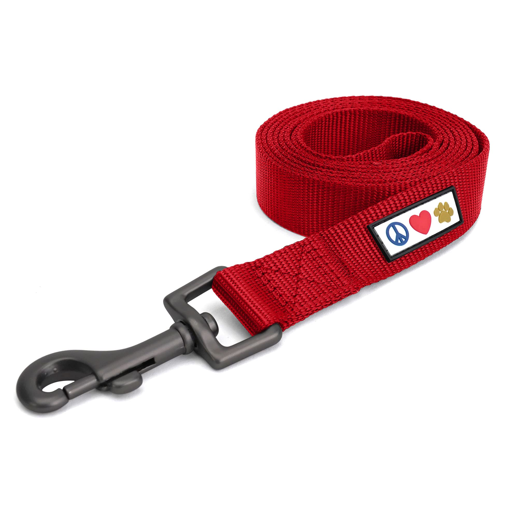 Pawtitas Dog Lead for Small Dogs Comfortable Handle Training Dog Lead 1.8m Long Dog Lead Puppy Lead - Solid Red Dog Lead for Small Breeds