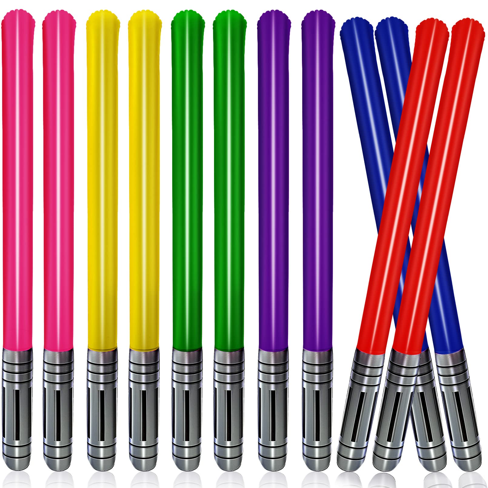 12 Pieces Inflatable Light Saber Sword Toys,Inflatable Lightsaber Toy Cosplay Party Favors,Inflatable Swords for Star Wars Themed Party,Christmas Stocking Stuffer,Halloween Costume